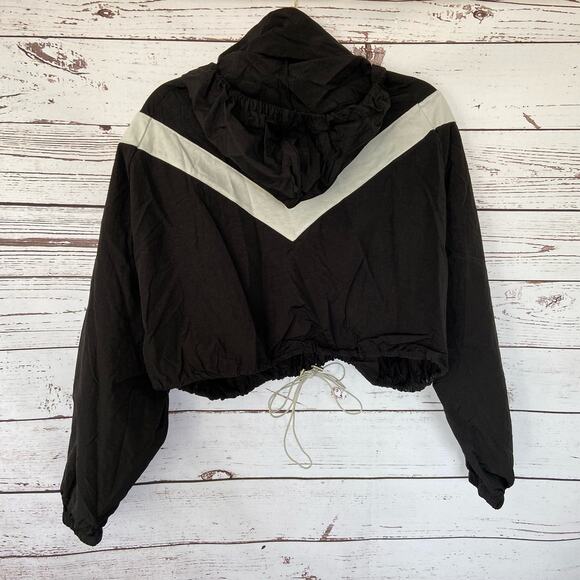 Love & Harmony S Black Half Zip Hooded Cropped Wind Breaker Jacket - Picture 5 of 7
